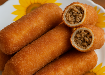 Meat roll in a plate