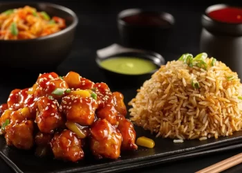 Chicken fried rice and chilli chicken