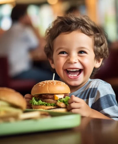 Kid Having Burger
