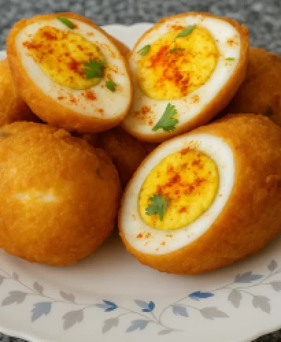 Egg Baji in a white plate